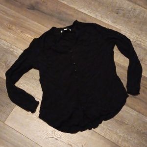 Alexander Jordan office black long sleeved crepe-finish top Size M